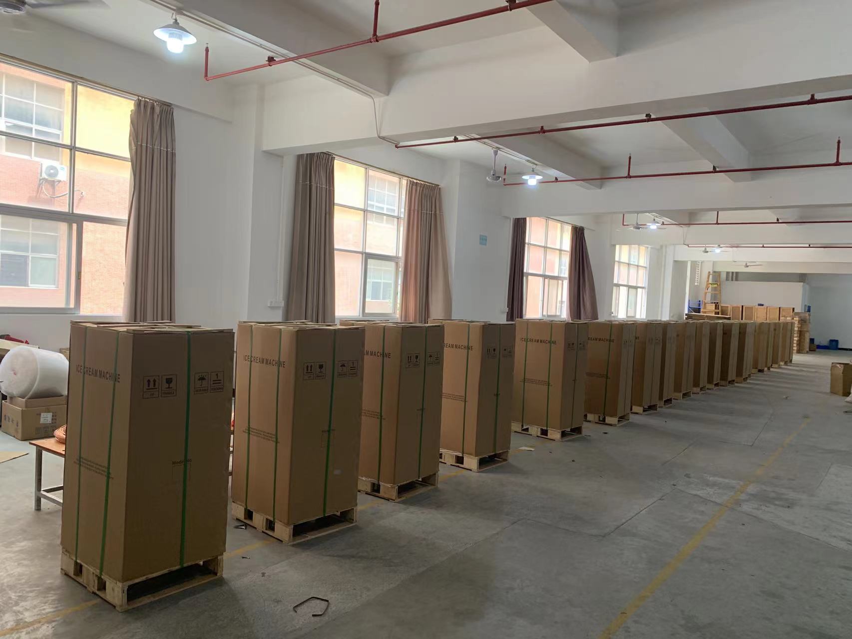standing soft ice cream machine are packing